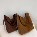 Corduroy Bucket Bag For Students