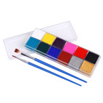 Fit Colors 12 Colors Face Paint Water Soluble Human Body Paints Halloween Masquerade Makeup Palette Brush