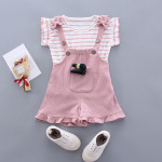 Children's Short-sleeved Shorts Fashion Baby Summer Shoulder Bag Cartoon Suit