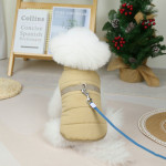 Dog Clothes Stand Collar Traction Cotton Vest