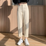 Women's High Waist Slim Straight Daddy Pants