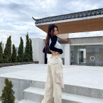 High Waist Straight Casual Wide Leg Trousers