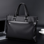 Large Capacity Business Handbag Men's Soft Leather Briefcase