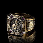 Men's Retro Inlaid Zircon Ring