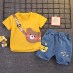 Children's Short-sleeved Shorts Fashion Baby Summer Shoulder Bag Cartoon Suit