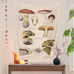 European Retro Mushroom Hanging Cloth Plant Homestay Tapestry