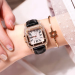 Quartz Watch Genuine Leather Belt Ladies Watch Ladies Diamonds