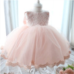 The new baby Bow Dress Dress Age 0-2 years old baby full moon child gauze skirt