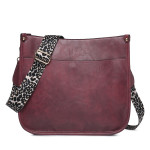 PU Leather Casual Shoulder Messenger Bag Leopard Print Shoulder Strap Tote Bag Large Capacity Minimalist Design