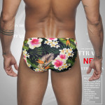 Printed swim trunks low waist sexy cup men's shorts