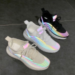 Flying Weaving Reflective Color Low-Top Girl