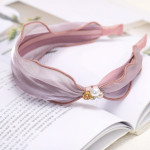 Hairband Satin Bright Silk Fabric Rhinestone Pearl Hairpin