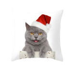 Pet Printing Christmas Peach Skin Fabric Pillow Cover