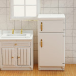 Miniature Furniture Miniature Model Kitchen Scene Of Doll House White Refrigerator