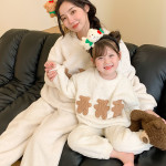 Parent-child Clothing New Fashion Winter Coral Velvet Home Wear Pajama Suit