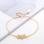 Fashion Gold Dog Bracelet With Zircon