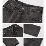 American Street Retro Washed Grey Jeans