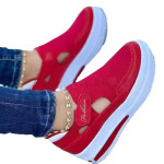 Women's Light Color Blocking Velcro Thick Bottom Breathable Large Casual Shoes