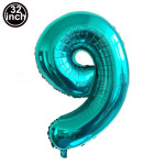 Thin Body 32-inch Blue Digital Decorative Aluminum Film Balloon