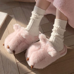 Women's Cute Cat Paw Baotou Cotton Slippers In Winter