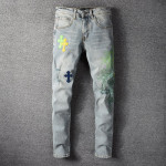 High Street Print Light Blue Cross Jeans