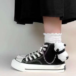 New Cute Panda Canvas Shoes High Top Casual