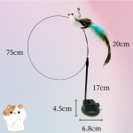 Epoxy Sucker Steel Wire Long Brush Holder Feather Cat Teaser