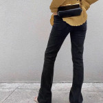 European And American Ins Retro Slim Micro Flare Jeans Women