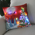 New Christmas Cushion Cover 45x45 Led Light Christmas Decorations For Home Santa Claus Printed Christmas Pillow Case