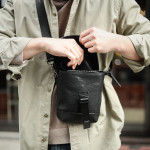 Men's One Shoulder Oblique Span Mini Bag Leather