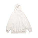 Handprinted White Ink Direct Spray Printed Men's Hooded Sweater