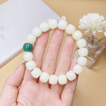 Natural White Jade Bodhi Bracelet