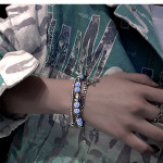 Multi Panel Reflective Pearl Bracelet