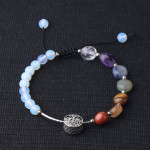 Natural Stone Colorful Crystal Braided Women's Amethyst Bracelet Hand String