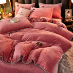 Thickened Winter Coral Flannel Bedding Kit Double Sided Plus Duvet Cover