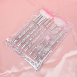 New 7-piece Transparent Crystal Handle Cosmetic Brush Set