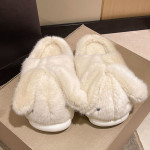 Women's Fashionable Rabbit Fur Slippers