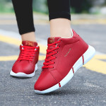 Leather Thick-Soled Inner Heightening Student Running Shoes