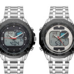 Waterproof Double Display Luminous Steel Band Watch