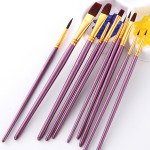 10 Pearlescent Blue Nylon Brushes Gouache And Oil Brush Set