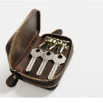 Retro Leather Hand-held Short Key Bag