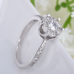 Fashion engagement ring delicate heart and soul zircon ring female jewelry