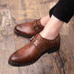 Spring Rivet Fashion Retro Dress Men's Leather Shoes British Style