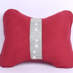 Diamond-Studded Car HeadresNeck Pillow Waist Support Car Interior With Drill Headrest Waist Support Car Supplies Deerskin Velvet Rhinestones