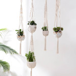 Flowerpot Flower Stand Indoor Outdoor Hanging Plant Rack Holder Decorative Flowerpot Cotton Rope