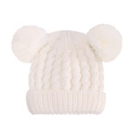 Solid Color Twisted Woolen Yarn Double Ball Children's Hat