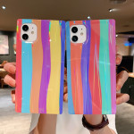 Compatible with Apple, Square Rainbow Iphone12 Mobile Phone Case