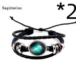 Twelve constellation glass piece couple bracelet