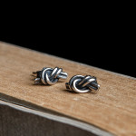 Retro 925 Sterling Silver Knotted Earrings