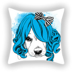 Blue Series Pet Dog Sofa Balcony Car Print Pillow Cover